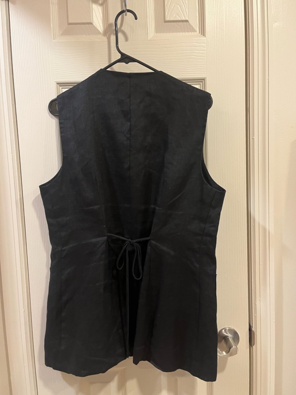 Dissh Black Linen Blend Sleeveless Button-Front Vest Size 10 - Picture 5 of 5